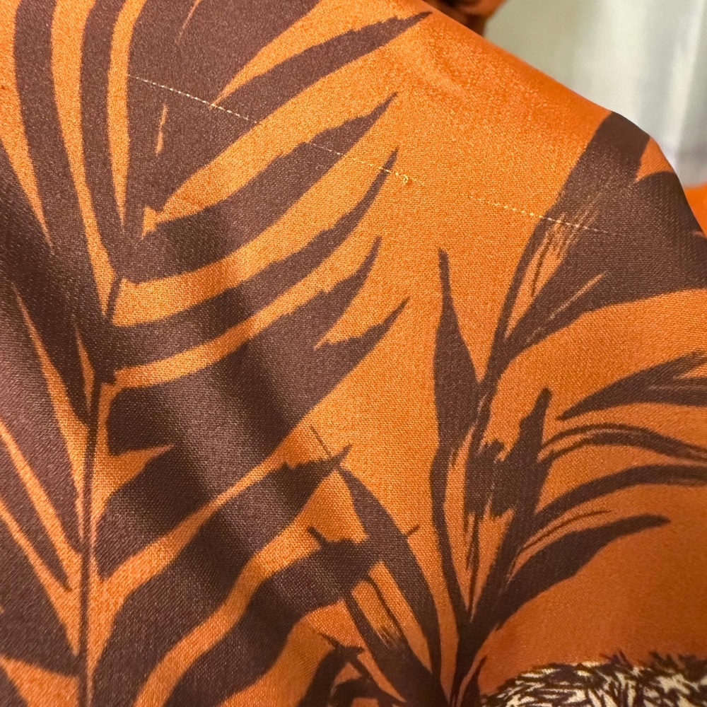 NWT- CIEBON Courtney Animal Print Halter Neck Satin Maxi Dress Size: XL - Picture 5 of 15